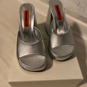 Simon Miller Slice Heel in Silver